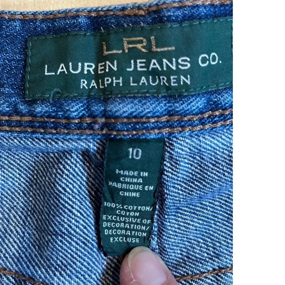 Lauren Ralph Lauren Women Straight Leg Blue Jeans Classic Preppy 10 Cotton Denim